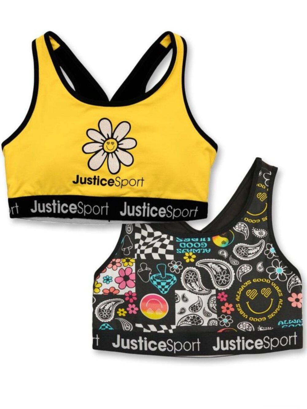 2 NWT Justice Girl's Sports Bras Size 28/30